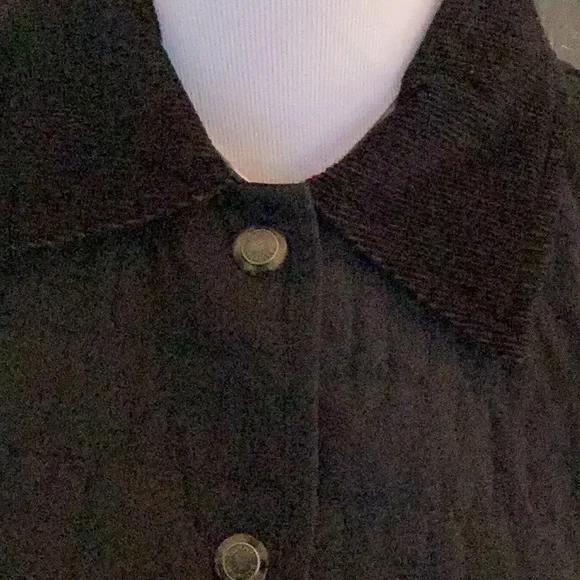 Tommy Hilfiger woven black quilted snap front shirt jacket w/cordu… - Picture 2 of 11